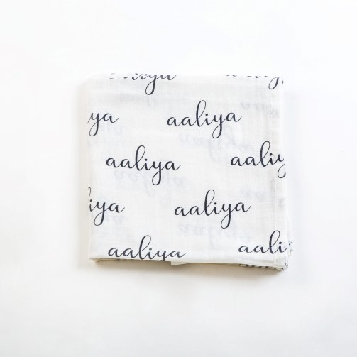 Personalized organic muslin baby swaddle | Best baby shower gifts under $50