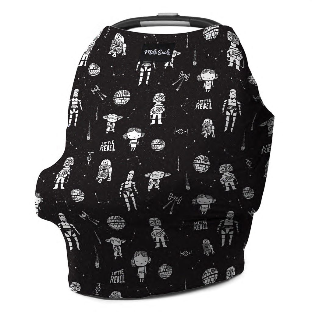 Best baby shower gifts under $50: Star Wars infant seat cover by Milk Snob