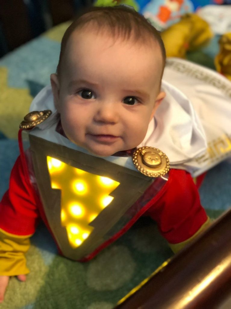 Baby Shazam costume with light-up bib: Cutest baby Halloween costumes on Etsy