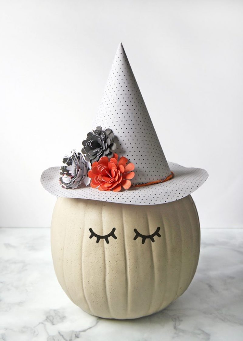 Cute pumpkin decorating ideas: Good Witch pumpkin at The Craft Patch
