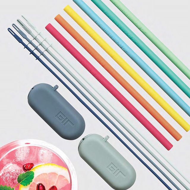 Reusable silicone straws from GIR are portable, affordable, and keep plastic straws out of the landfills 