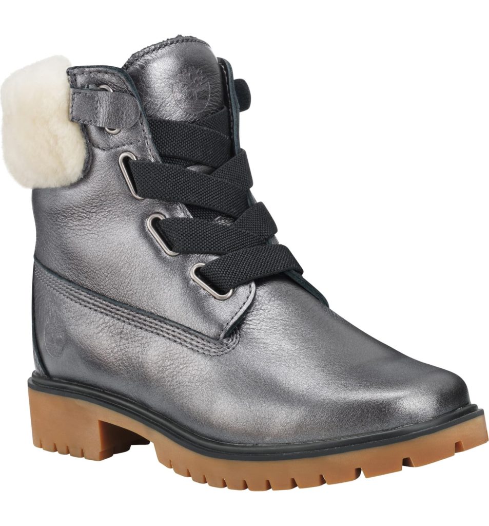 On trend: fur trim booties like these Jayne Shearling Booties from Timberland