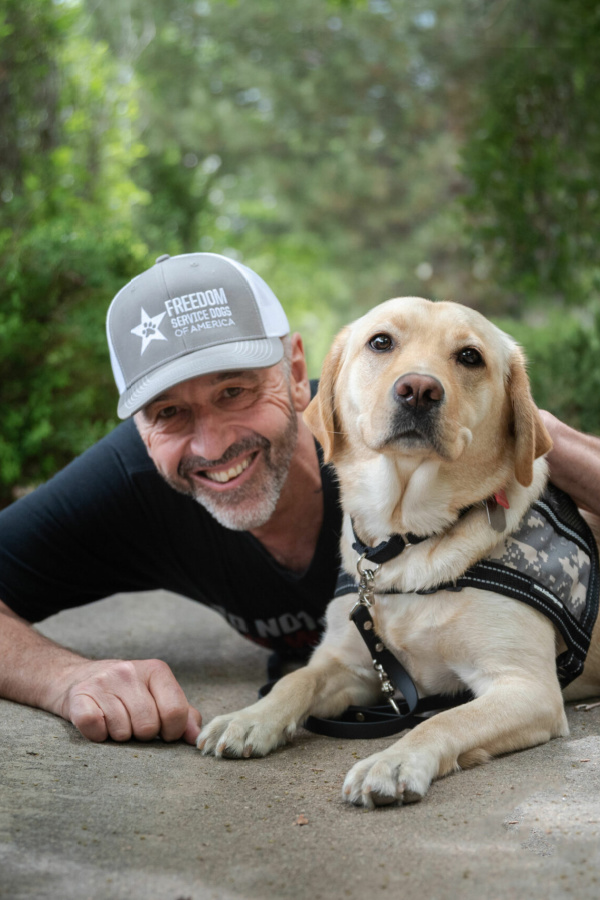 Support for veterans through the Freedom Service Dog program. Here: Tim + Cypress ❤️
