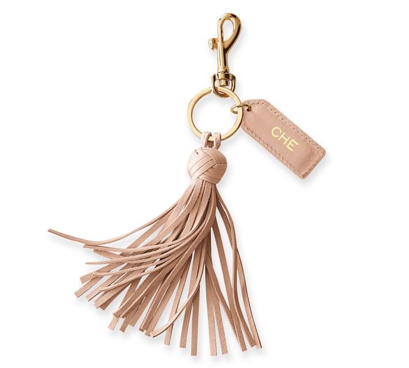 Personalized Christmas gifts: Monogramed leather keychain