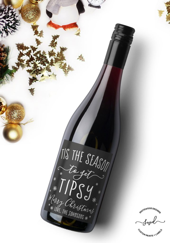 Personalized Christmas gifts: Custom wine bottle labels