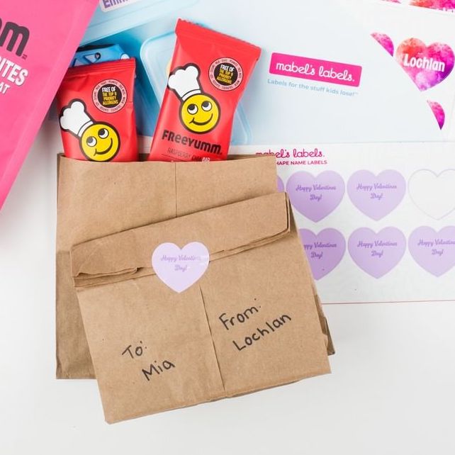 Valentine's classroom card hack: Use pre-printed labels for messages or signatures