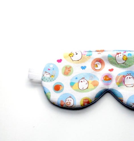 Easter gifts supporting Etsy shops: Molang bunny and chick sleep mask handmade by shopLanguor