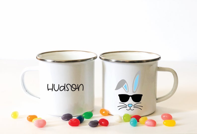 personalized easter bunny mug for kids: Easter gifts supporting small businesses on Etsy