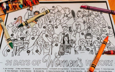 This free printable Women’s History Month coloring page should cover your at-home history lesson and art class in one