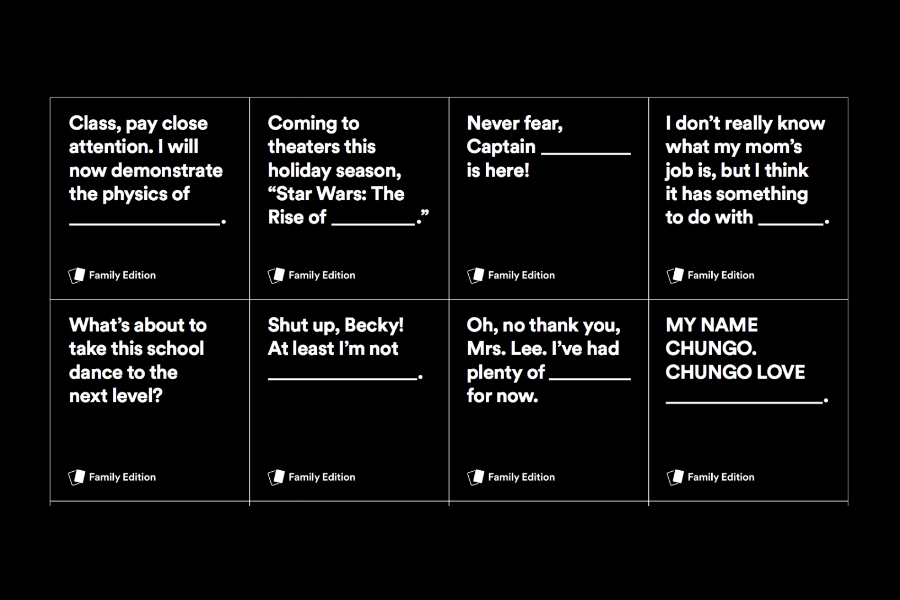 Print and play the new Cards Against Humanity Family Edition for free.