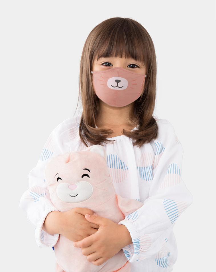 Cubcoats pink kitty face mask for kids