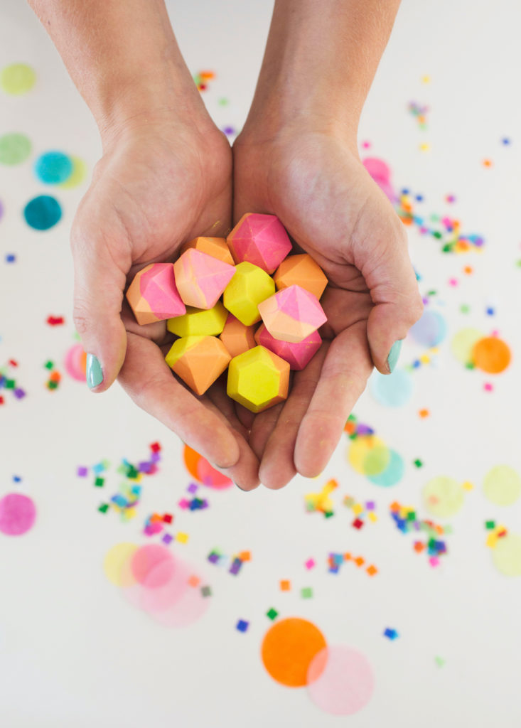 Colorful DIY projects for kids: How to make your own DIY colorful chalk gems | Oh Joy