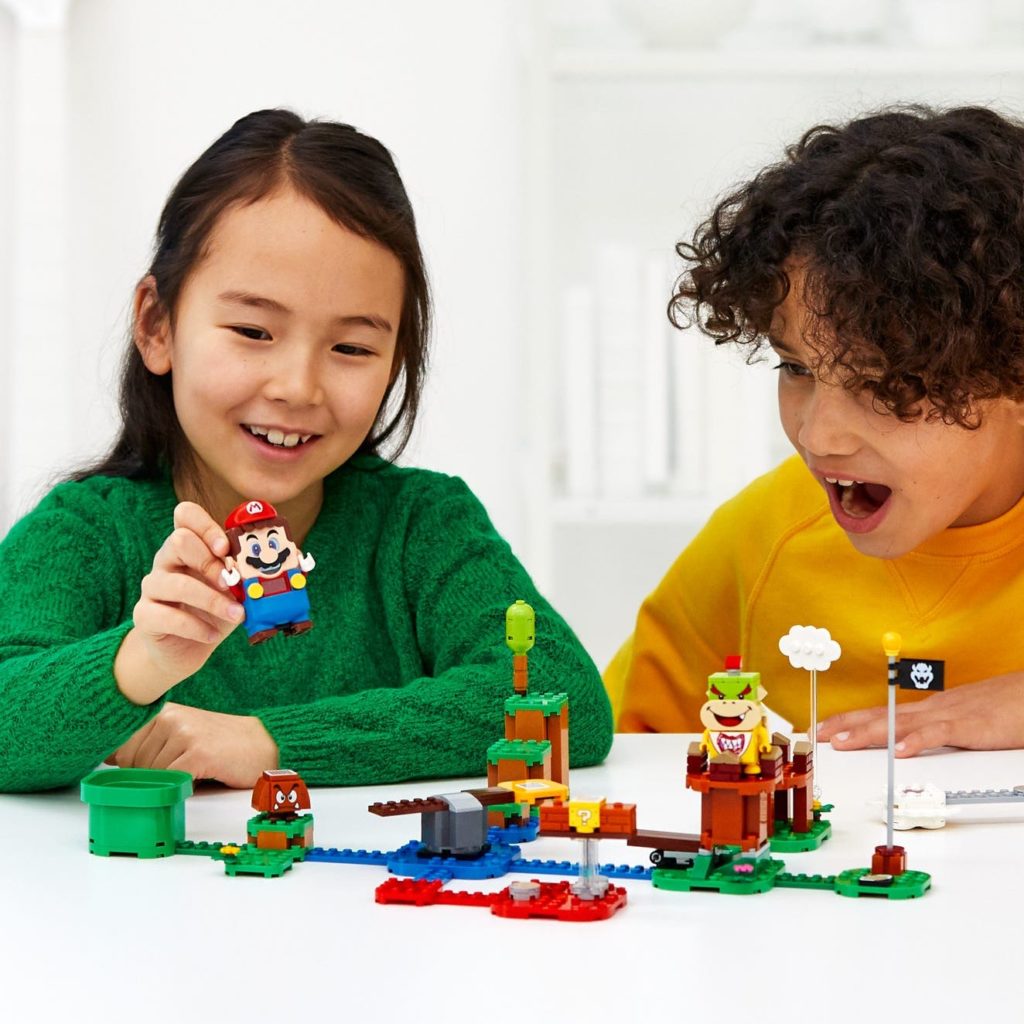 Order the LEGO Super Mario starter kit now for shipping soon! Great for creative play for video game fans, of screen