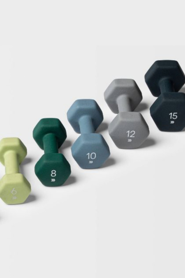 Practical but cool gifts for Father's Day: Hand weights in an array of colors