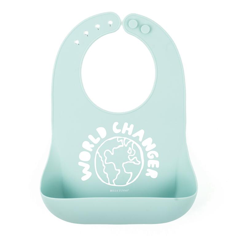 Best baby shower gifts under $15: World Changer silicone bib also donates meals to kids in need | Cool Mom Picks Baby Shower Gift Guide
