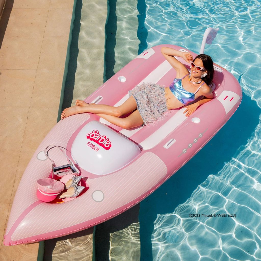 Barbie Movie x Funboy Speed Boat Pool Raft for summer.