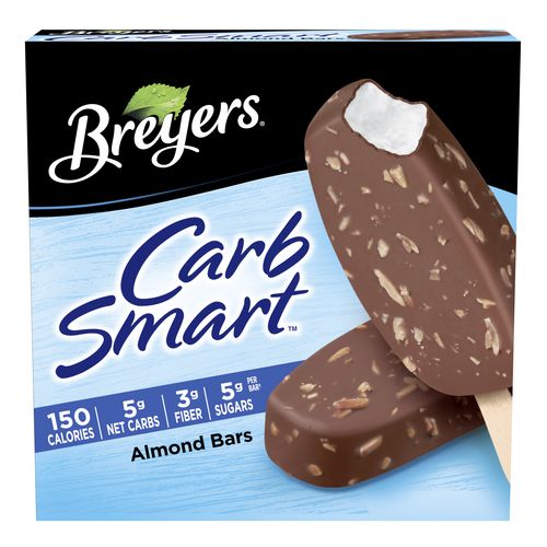 Breyer's CarbSmart frozen treats come in tubs and delicious bars in flavors like almond, mint, and caramel swirl, each with only 3-5 net g carbs per serving! | sponsor