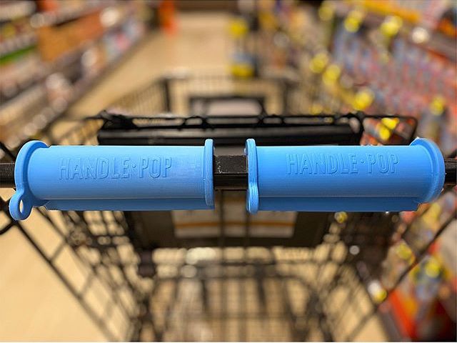 HandlePop reusable silicone supermarket cart handle covers. Brilliant!