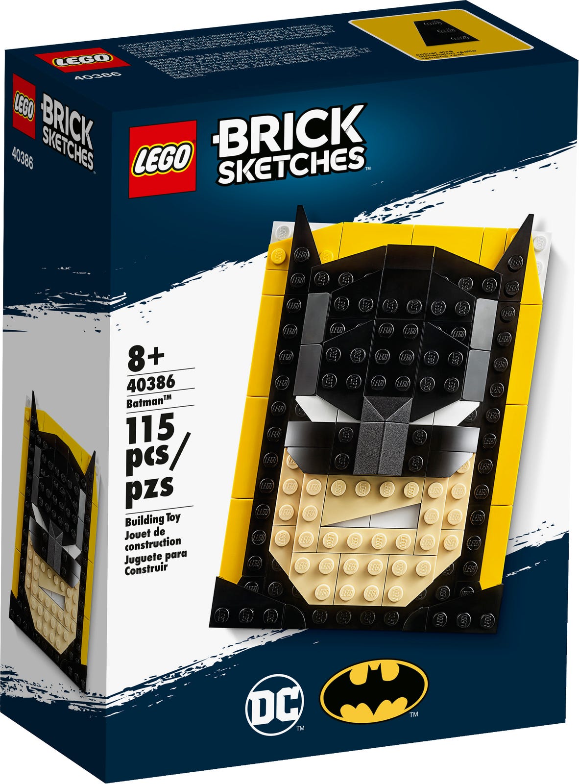 We love the smirk on this Batman LEGO brick sketch. 