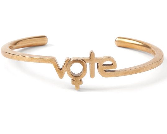 This VOTE bracelet supports voters' rights with a donation to the League of Women's Voters