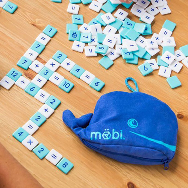 Educational board games for kids: Möbi Math is like Banangrams with equations