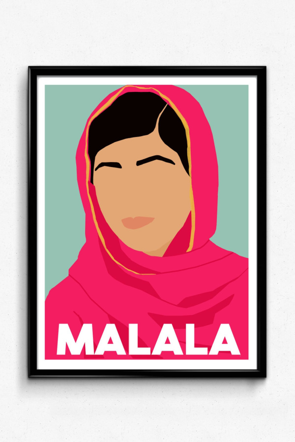 Malala poster for kids rooms from The Film Artist on Etsy