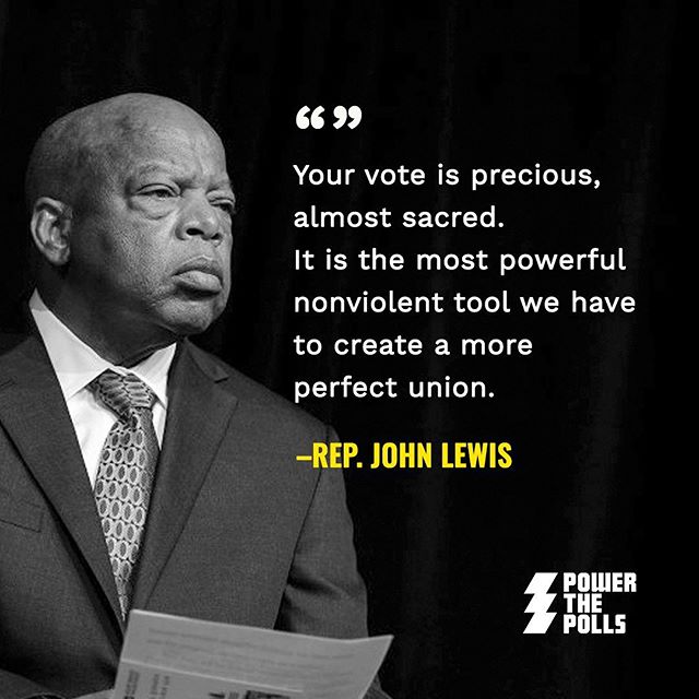 How to protect the vote in honor of RBG: John Lewis quote via Power the Polls