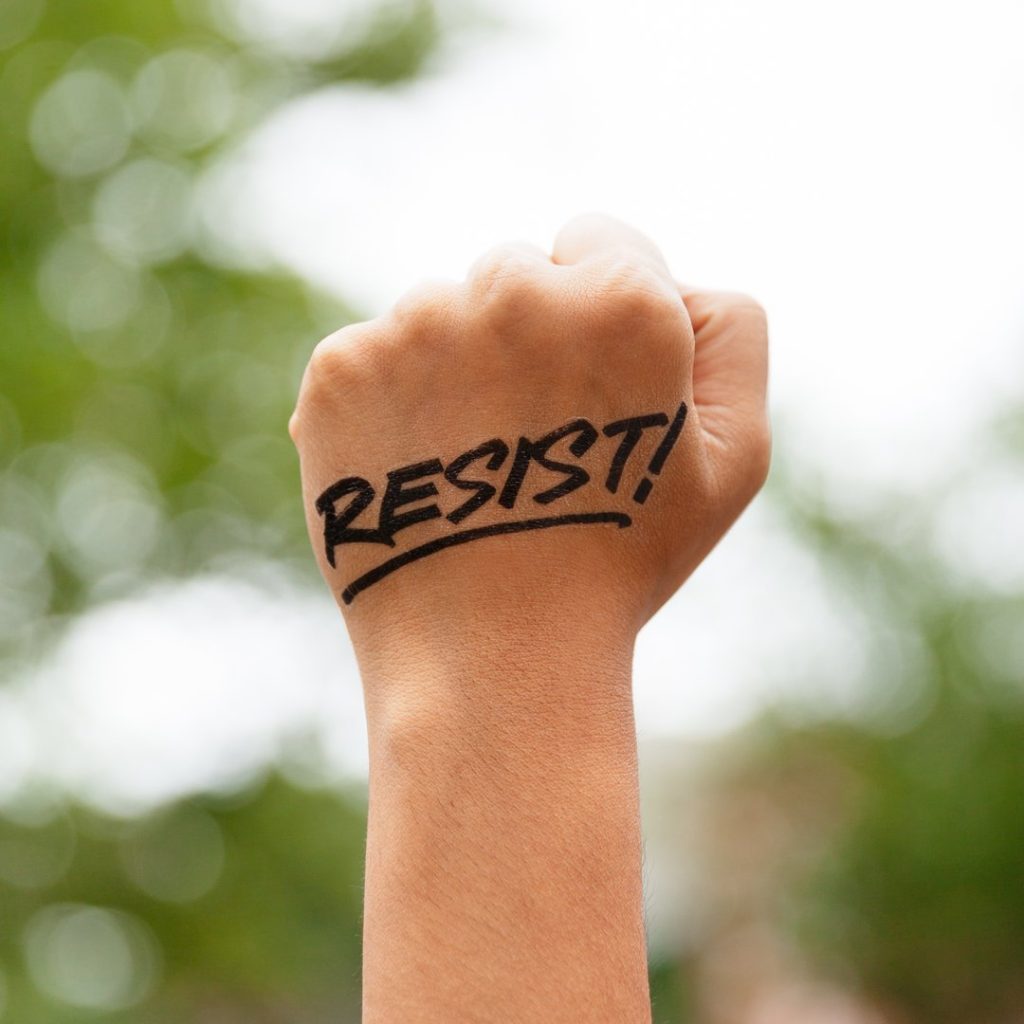 Political tattoos at Tattly: Resist tattoo by Dirty Bandits
