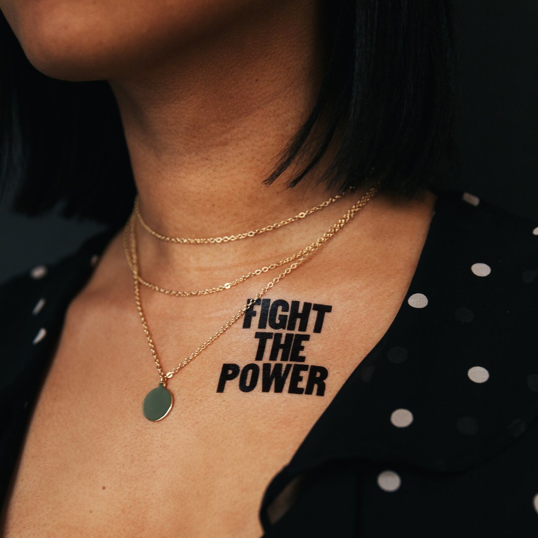 Political tattoos at Tattly: Fight the Power by Arianna Orland