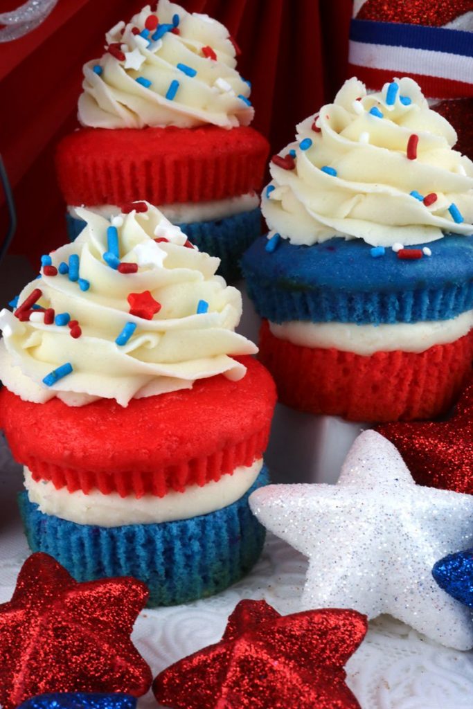 Make patriotic cupcakes from Two Sisters Crafting to teach kids about the importance of elections and voting