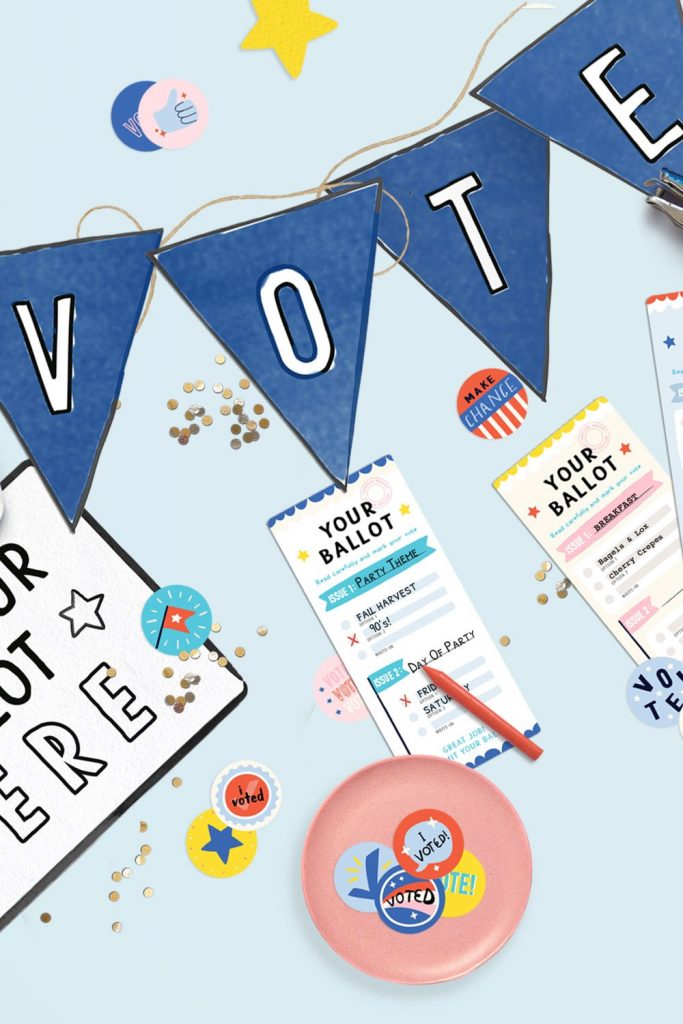 Barley & Birch's free printable voting banners and ballots for kids