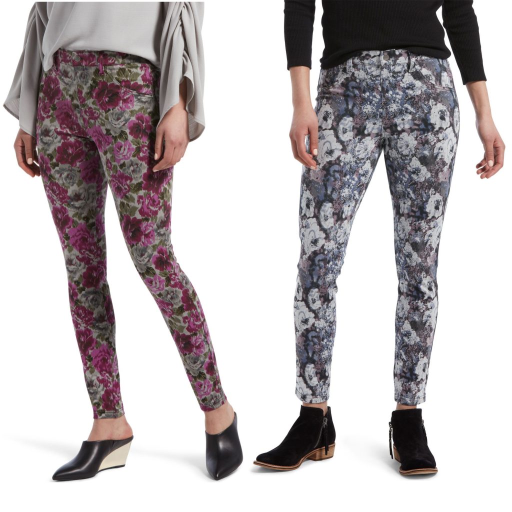 Stylish leggings you can wear as pants: Love the jeans-cut floral print leggings from hue. So soft and comfy!