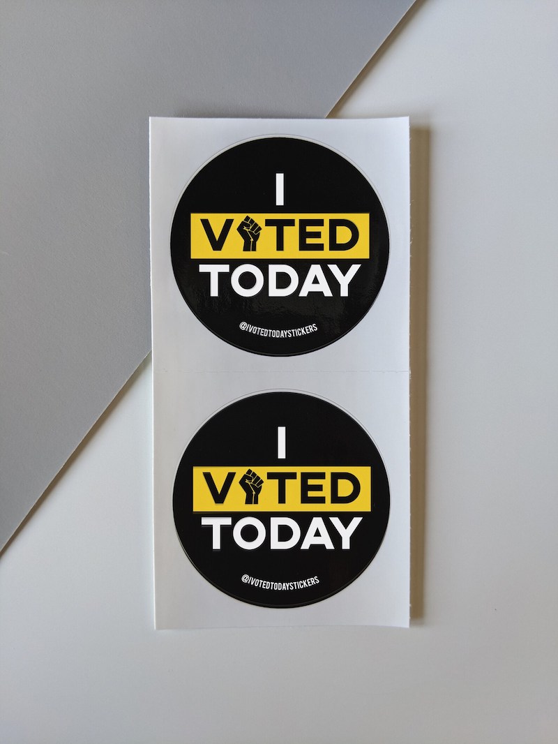 I Voted stickers: Show you vote to support Black lives with these stickers from I Voted Today that give back to Vote.org.