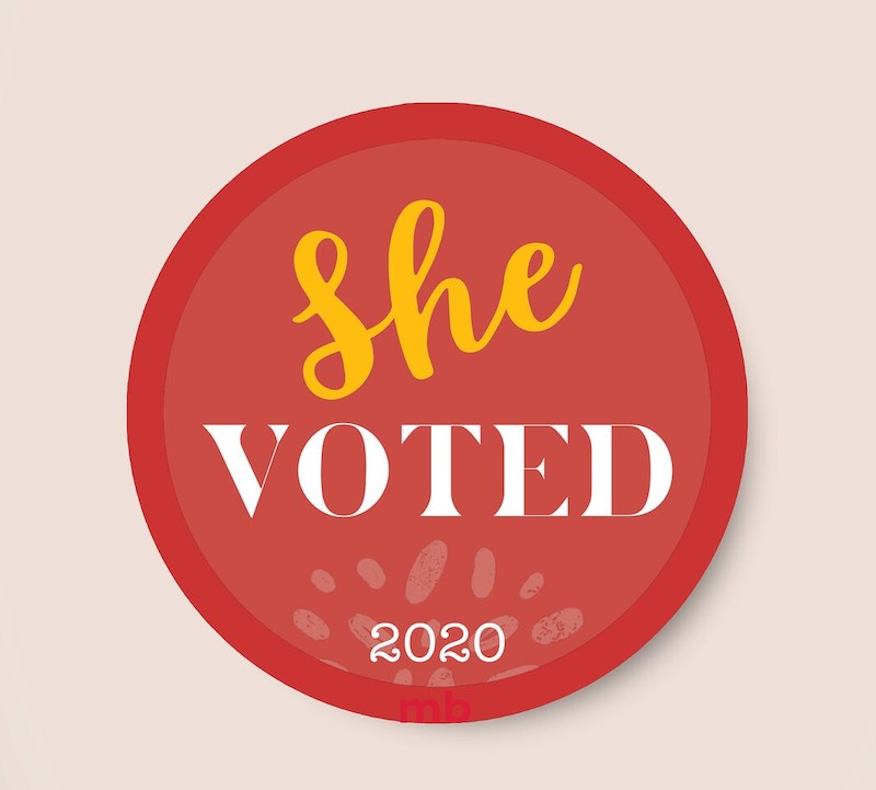 I Voted stickers: Celebrate a woman's right to vote with these She Voted stickers from MyMollyBlu 