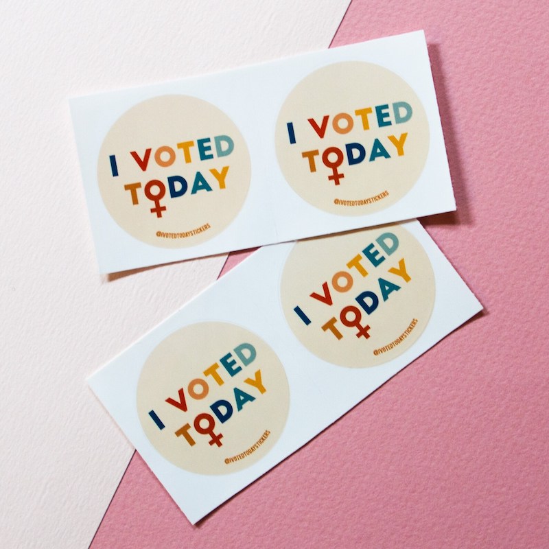 I Voted stickers: Women (and men) who vote for women's rights need these stickers from I Voted Today.