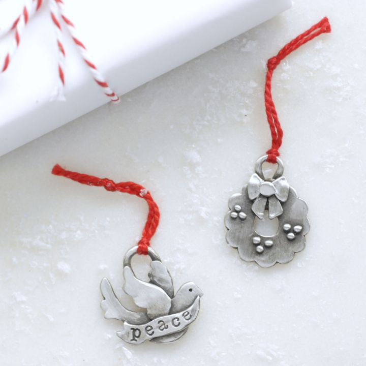 Beautifully crafted pewter ornaments to hang on Lisa Leonard's Advent calendar tree