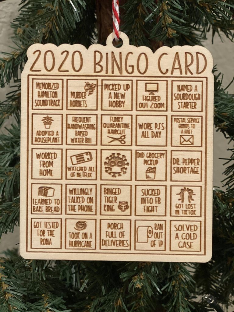 Funny 2020 ornaments: The 2020 Bingo Card at Valan Products