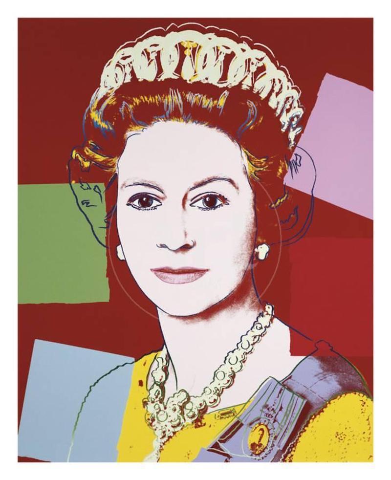 Gifts for The Crown fans: A portrait of the queen...by Andy Warhol.
