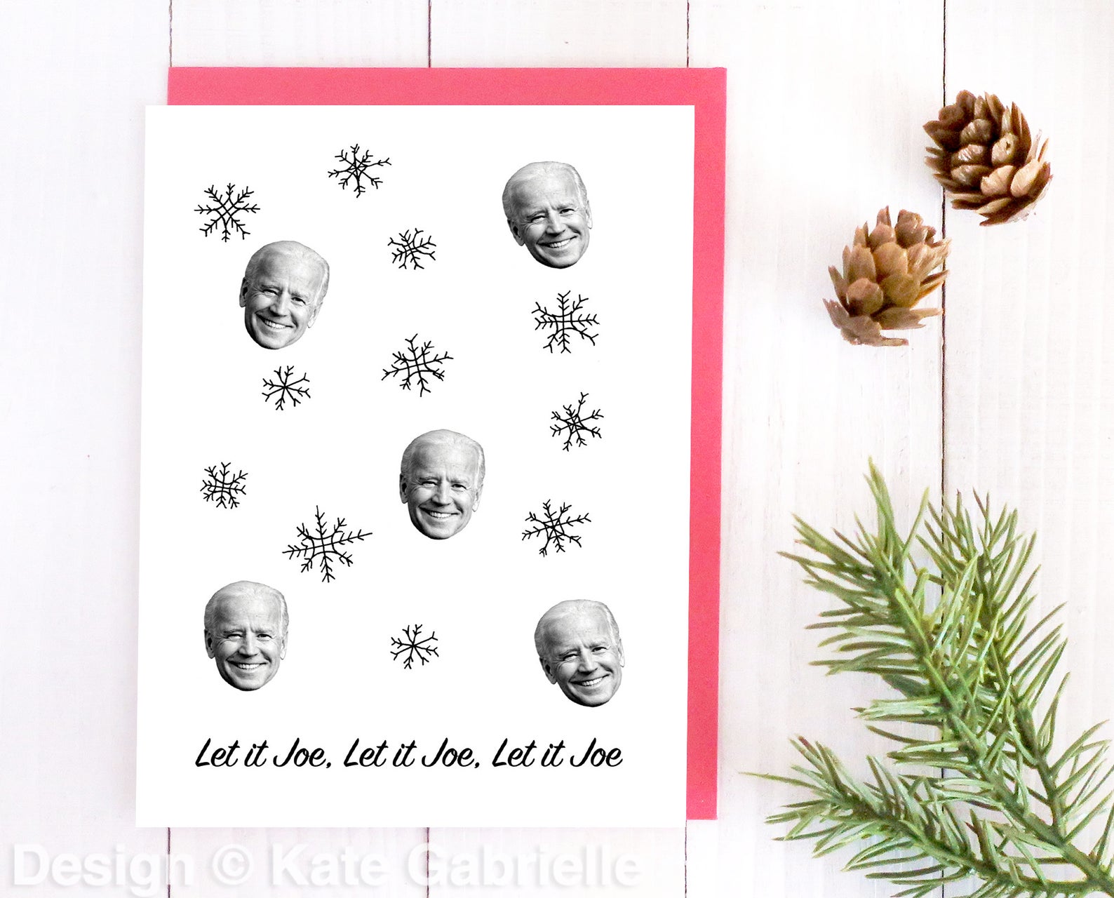 Funny Christmas cards for 2020: Let it Joe Christmas card at Sweet and Lovely