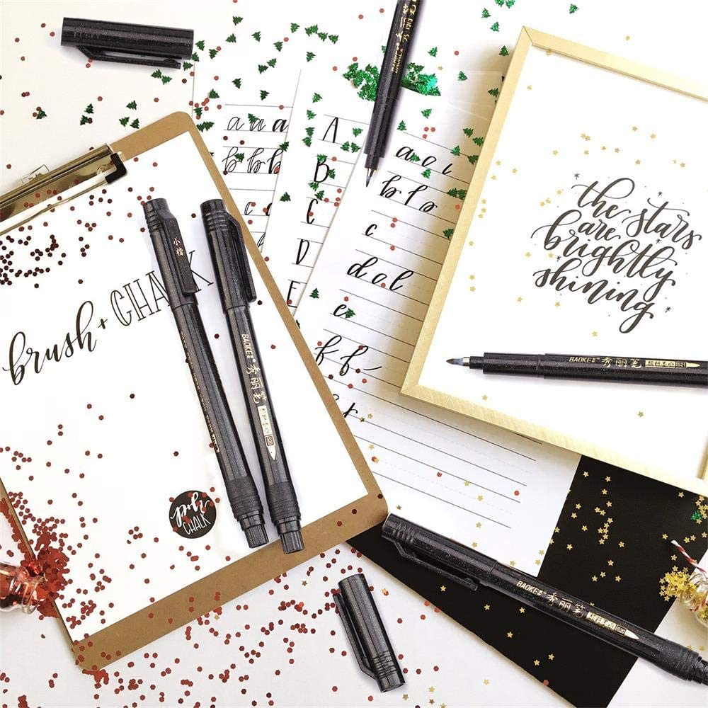 6-piece calligraphy pen/brush marker set : Gifts under $15