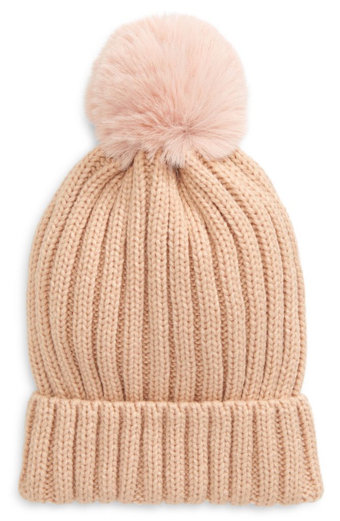 50+ cool gifts under $15 for men and women: Faux fur pom beanie in multiple colors