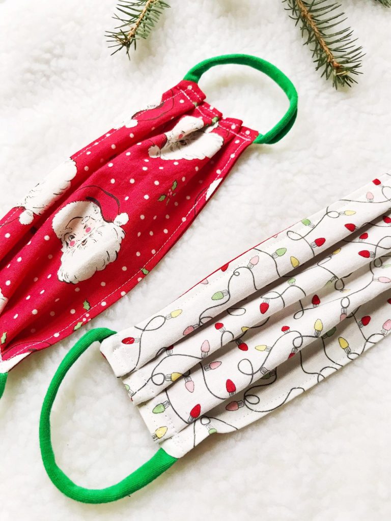 50+ gifts under $15 for kids: Adorable handmade Christmas fabric face masks from Trendy Tot Shop
