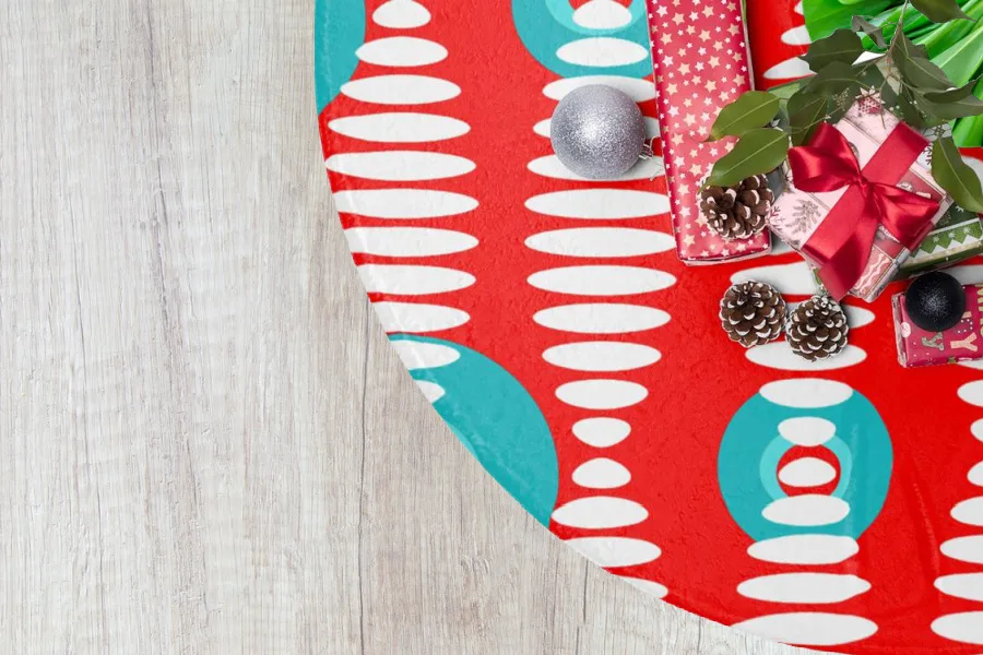 Mid century style Christmas tree skirts from Crash Pad Designs