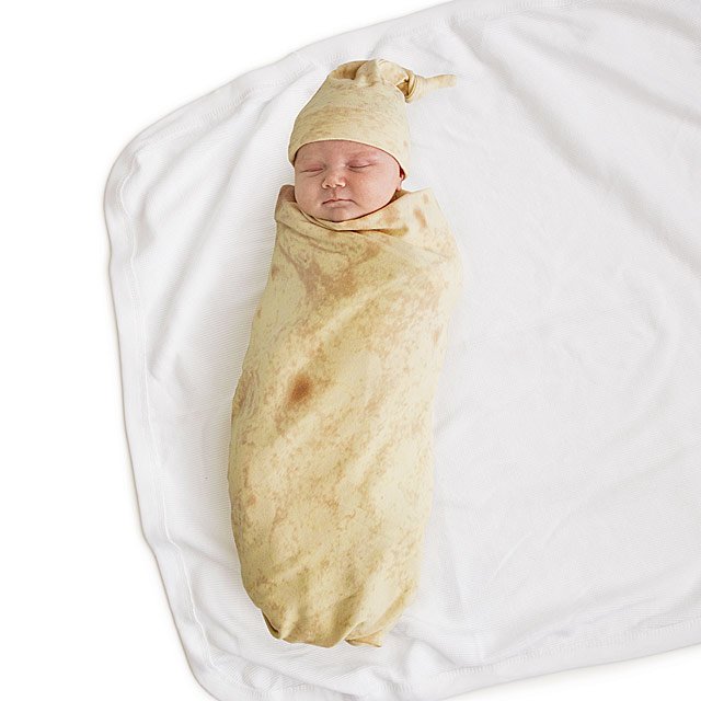 10 funny baby gifts: A burrito baby swaddle