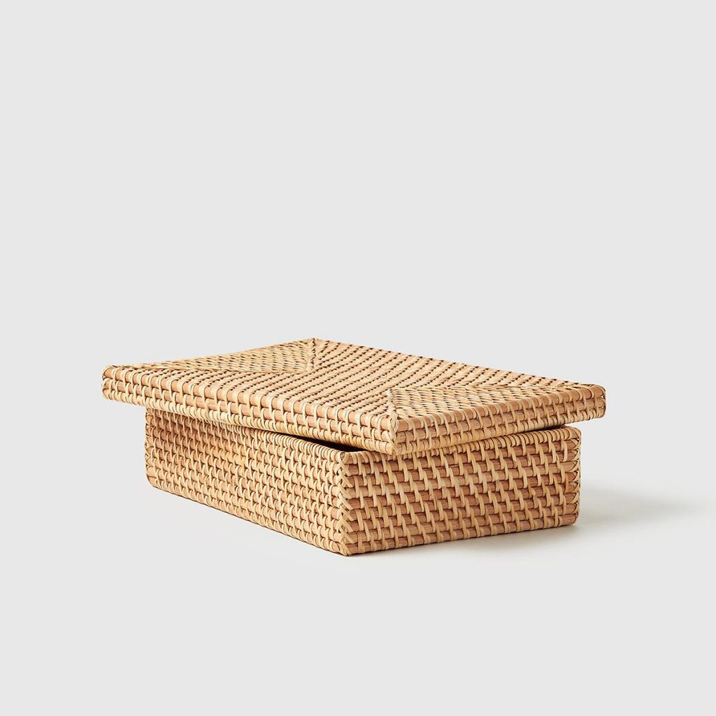 Adoption anniversary ideas: Write a letter each year to the birth parents, and save it in a special box if you're not actually in contact with them. This rattan box from the Marie Kondo collection