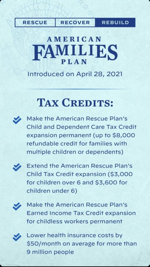 What's in the American families plan: Tax credits