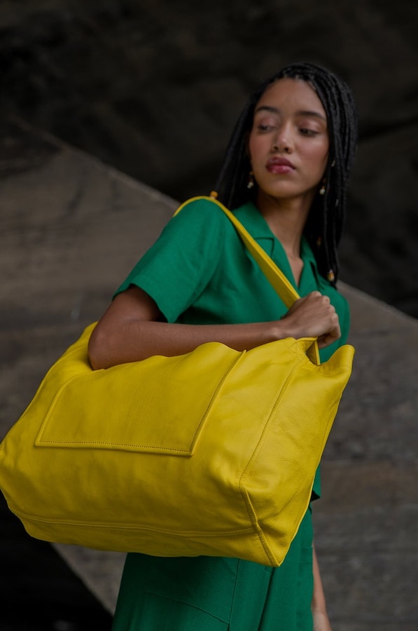 Oversized bags for 2024 This yellow leather hobo from an Etsy leather artist is amazing! Helps us look ahead to spring
