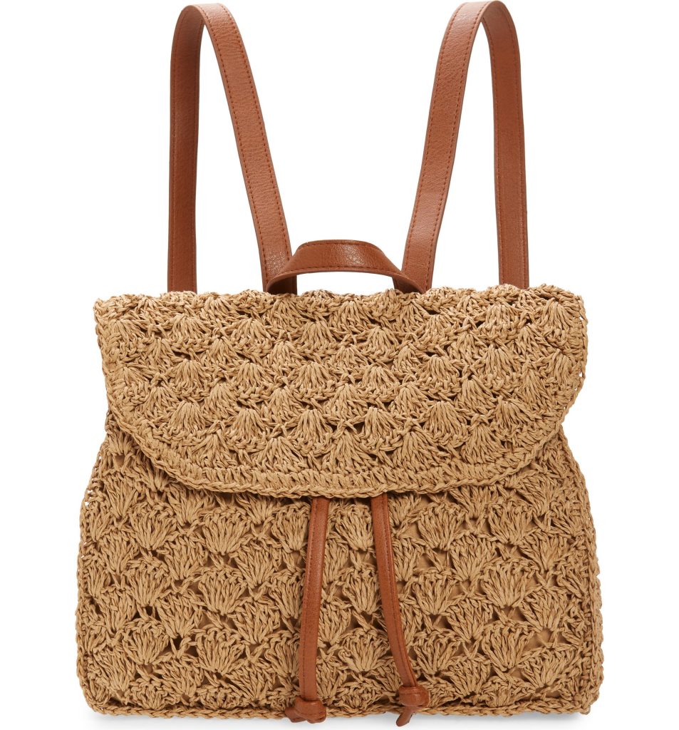 Cute summer backpacks: Woven straw summer backpack, great price at Nordstrom