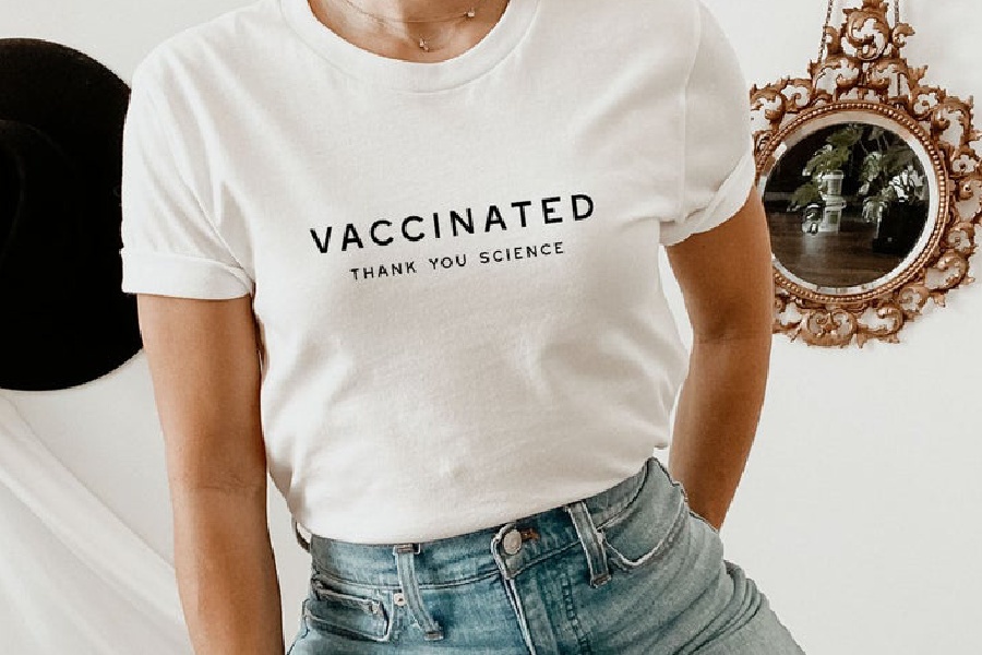 10 cool vaccination t-shirts that let people know, even when you’re walking around (safely) without a mask.