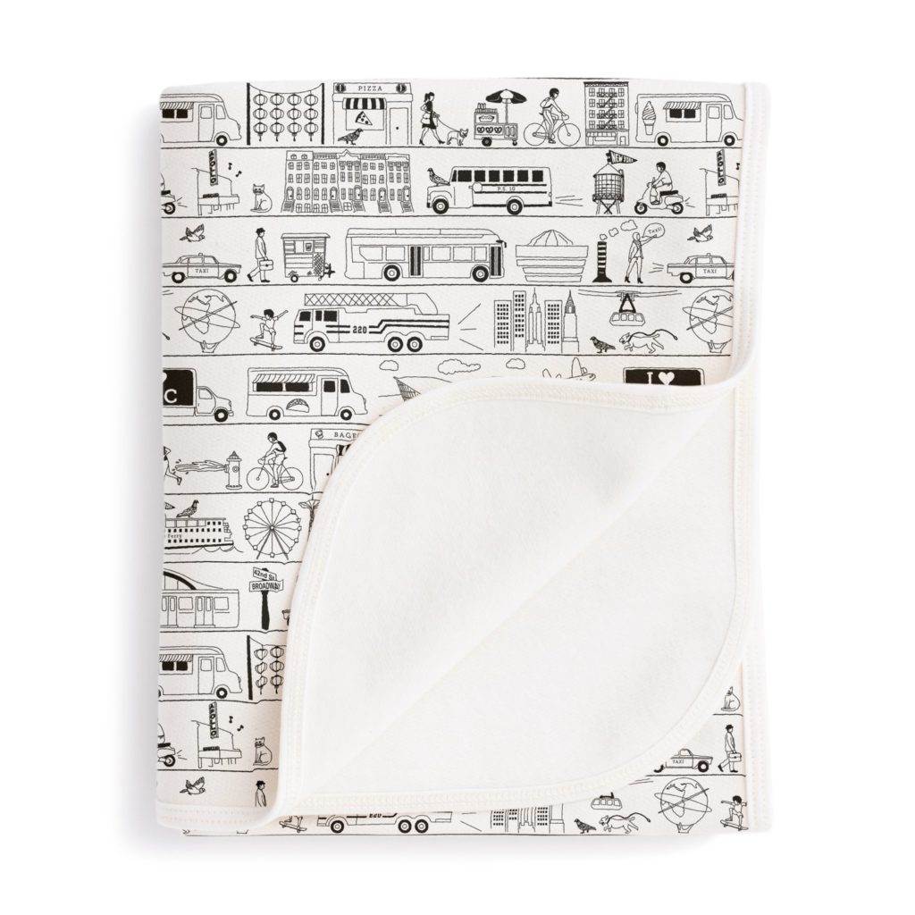 NYC baby gift: Maptote's French Terry NYC blanket